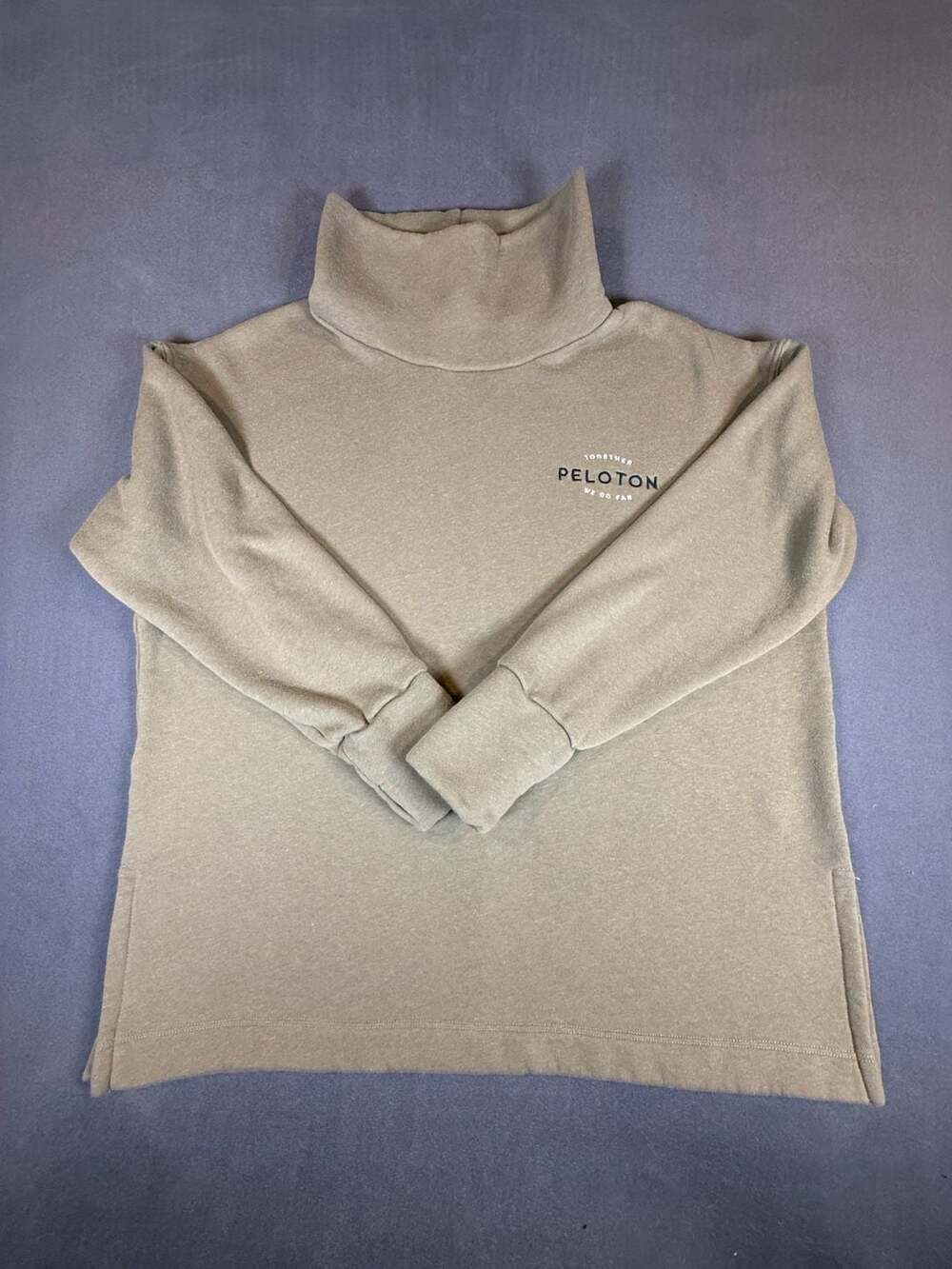 Peloton Turtleneck Mock Neck Pullover Sweatshirt Olive Green XL